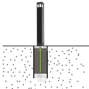 Montage mit Rohrfundament